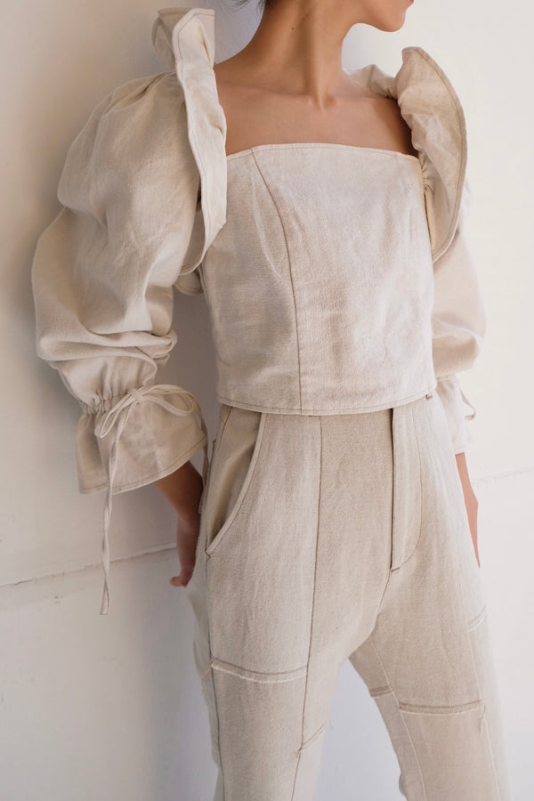 mermaid fin linen blouse
