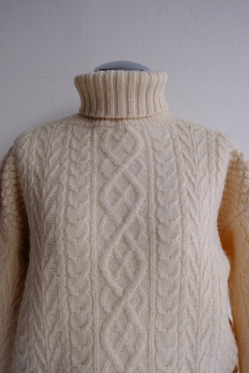 aran turtleneck knit