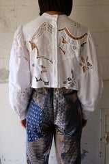 cutwork short blouse