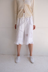 cutwork lace frill half pants