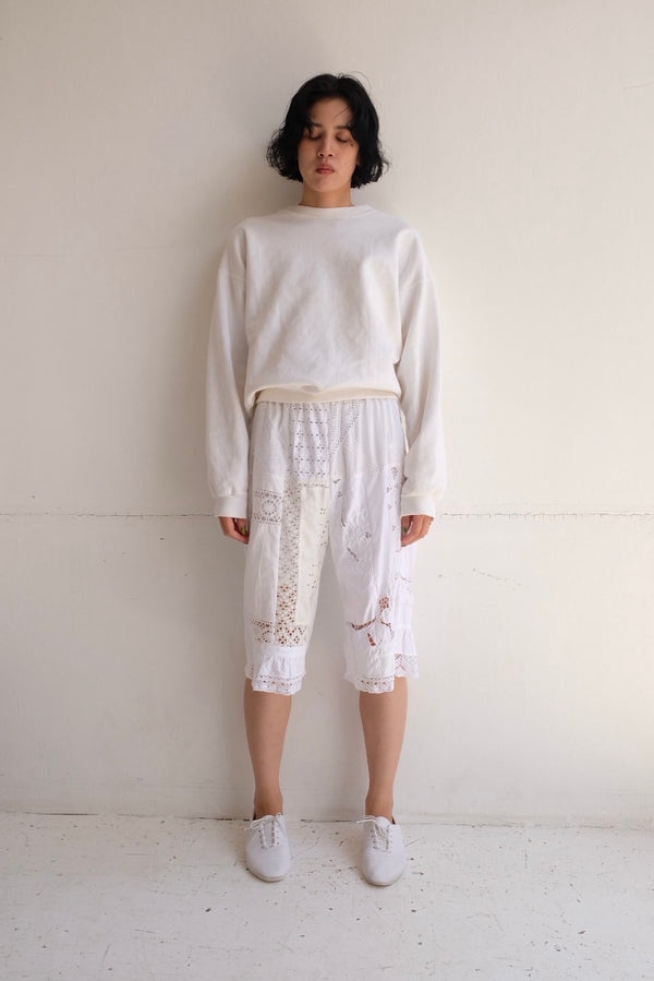 cutwork lace frill half pants