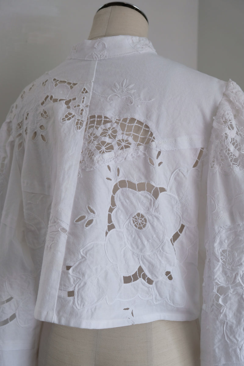cutwork short blouse