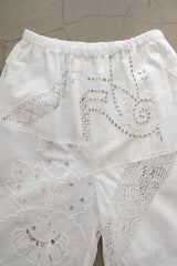 cutwork lace frill half pants