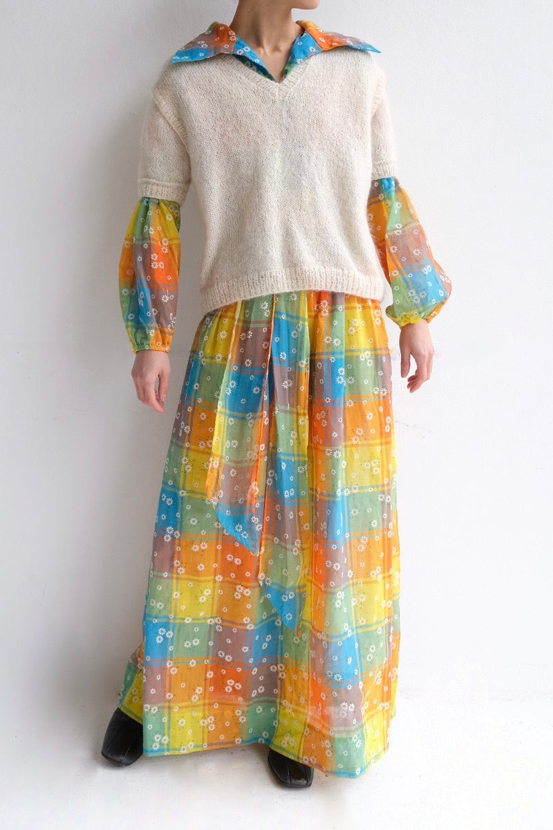flower rainbow long dress