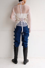open side denim pants