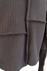 rib zip high neck top
