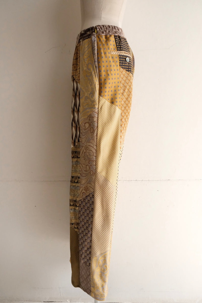 tie patchwork easy pants