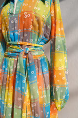 flower rainbow long dress