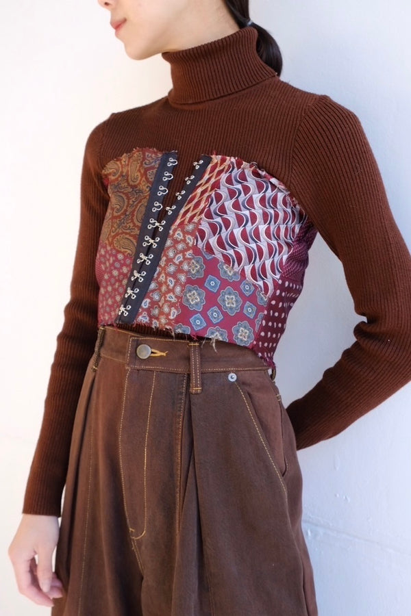 tie patchwork bustier