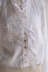 cutwork lace frill cardigan
