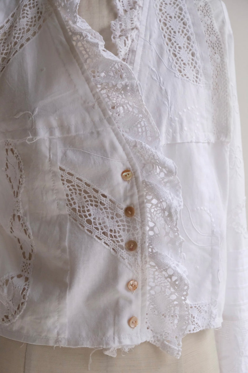 cutwork lace frill cardigan