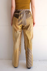 tie patchwork easy pants