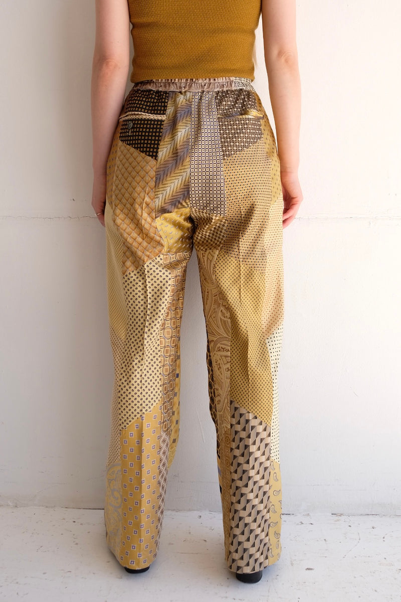 tie patchwork easy pants