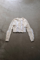 lace × cashmere cardigan