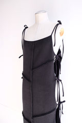 rib ribbon long dress