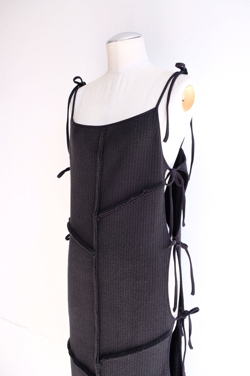 rib ribbon long dress