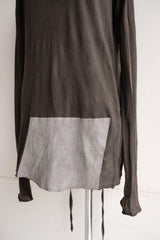 long sleeve back open top