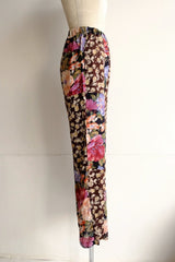 flower rayon flare pants