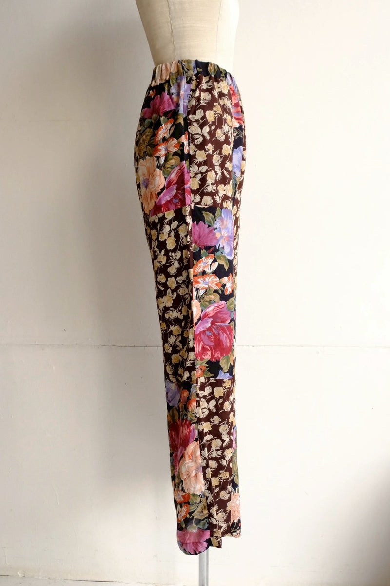 flower rayon flare pants