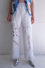 cutwork lace frill pants