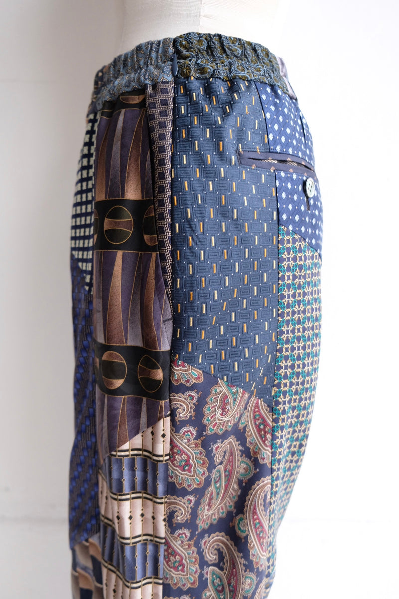 tie patchwork easy pants