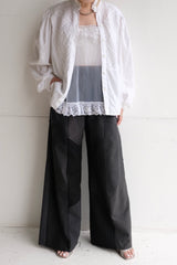 high neck frill blouse