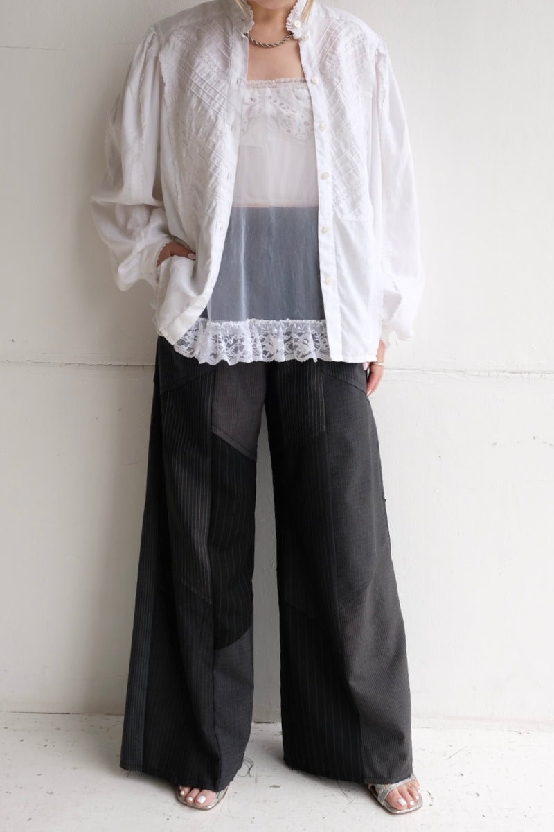high neck frill blouse
