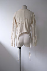 rib patchwork gater cardigan