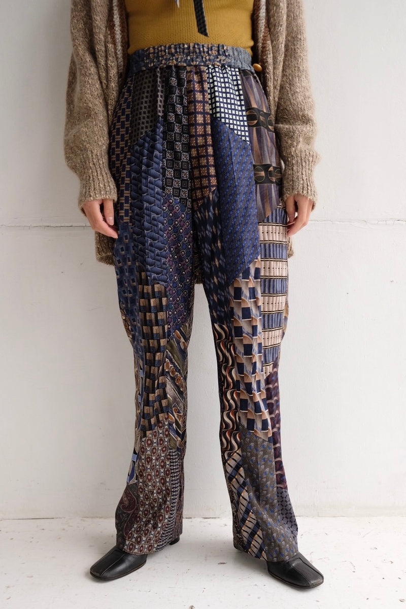 tie patchwork easy pants