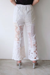crochet lace flare pants