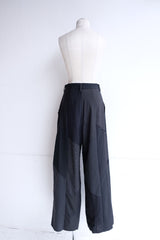 summer  suit tuck wide pants