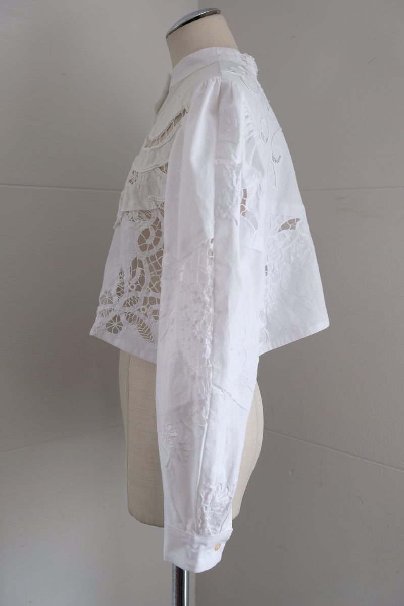 cutwork short blouse