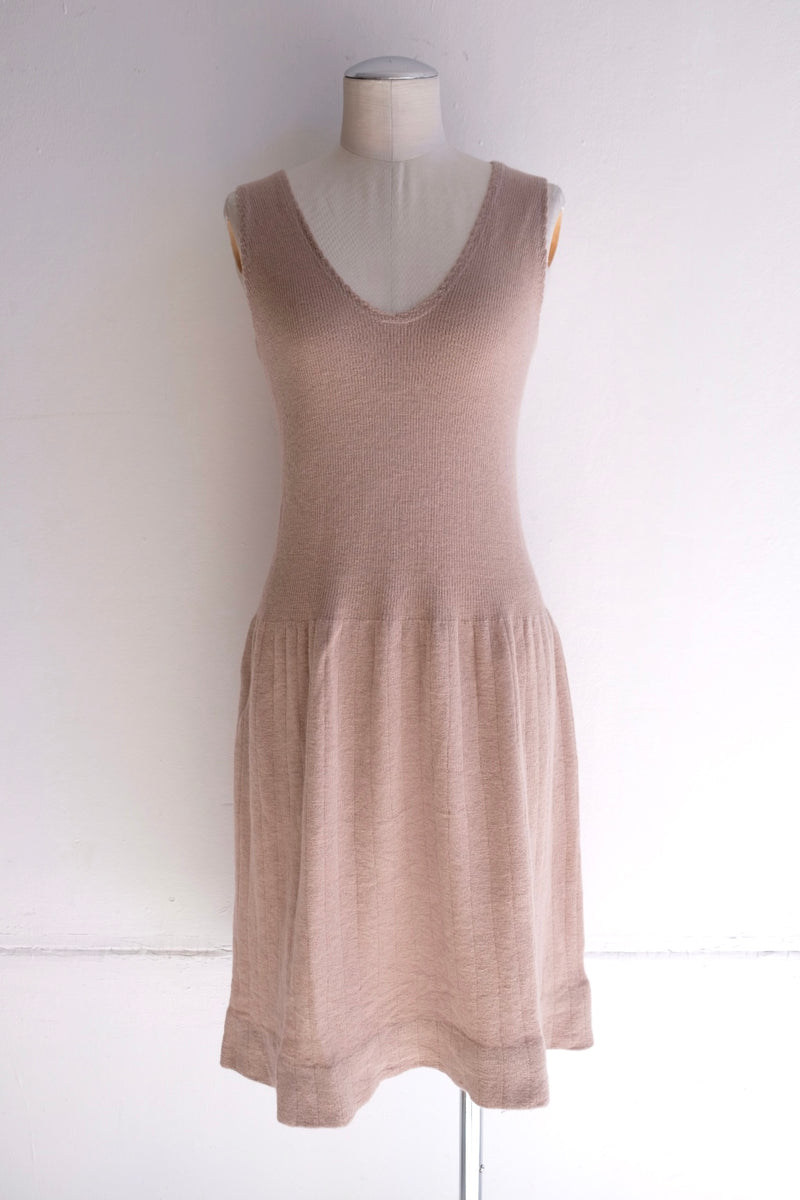 rib knit no sleeve dress