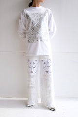 flower lace long T-shirts