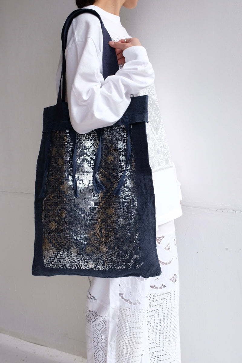 flower lace tote bag