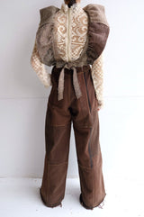 tweed frill backless top