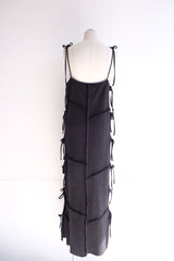 rib ribbon long dress