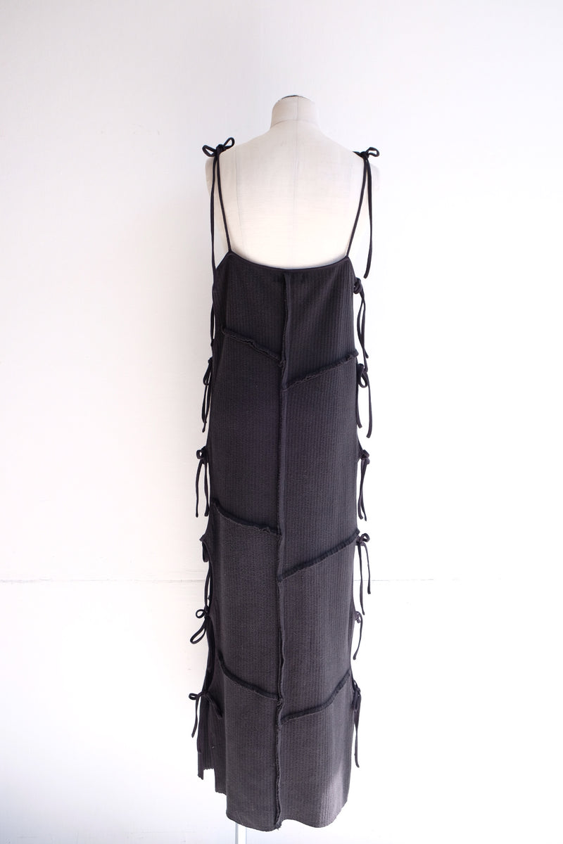 rib ribbon long dress