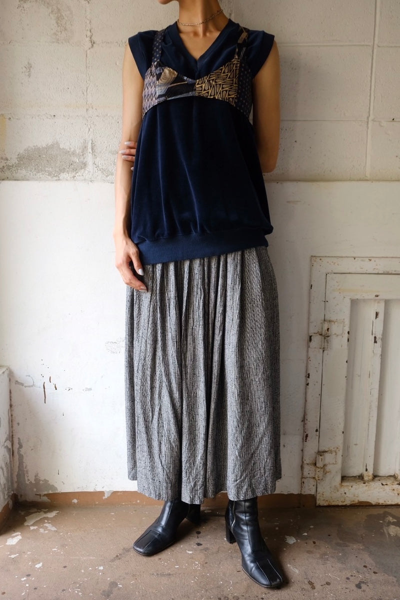 velour v-neck vest