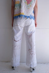 cutwork lace frill pants