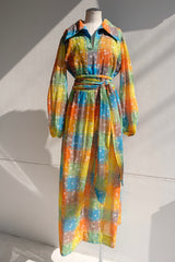 flower rainbow long dress