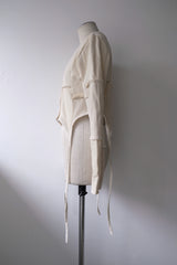 rib patchwork gater cardigan