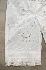 cutwork lace frill half pants