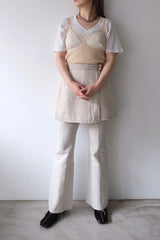 linen patchwork flare pants