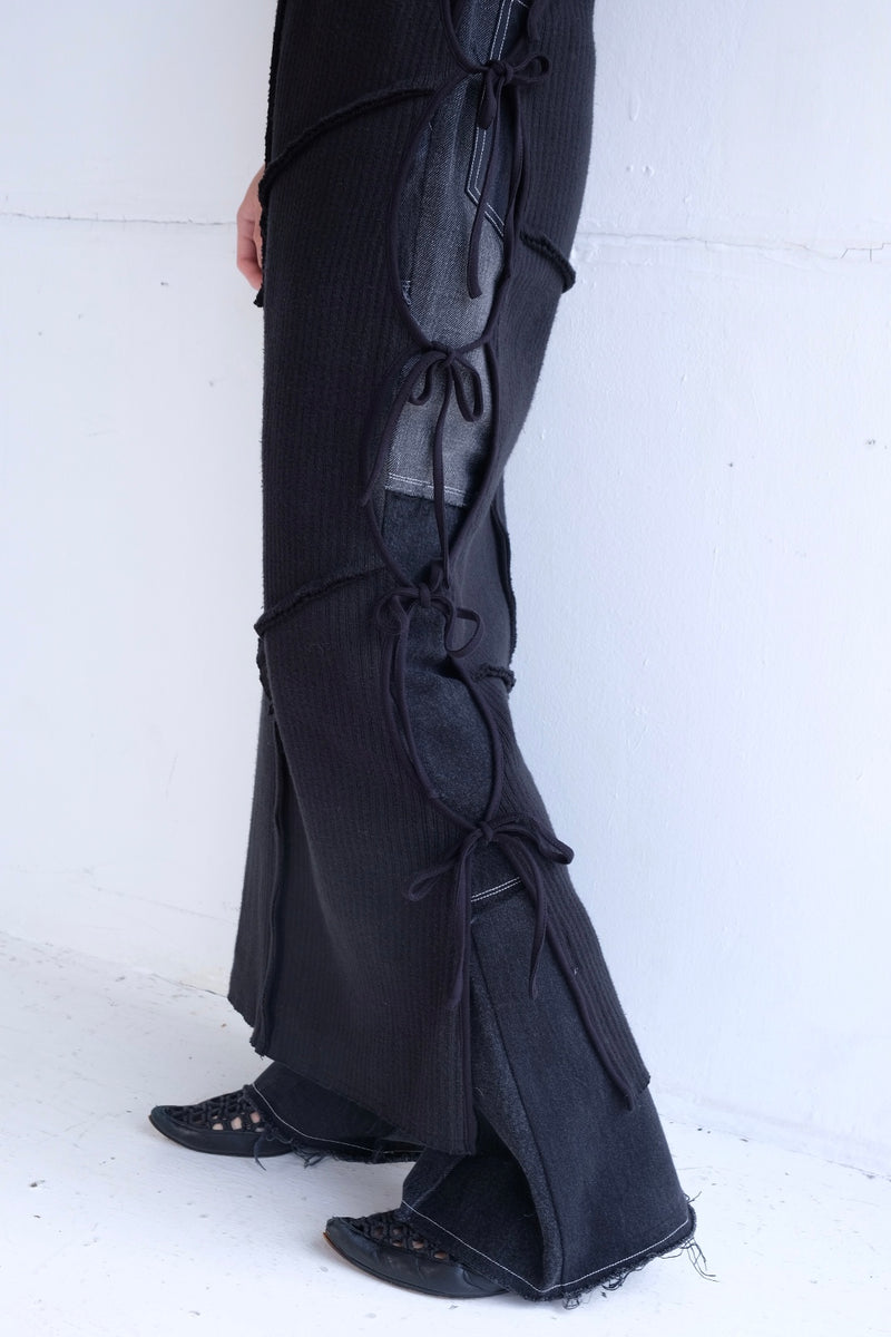 rib ribbon long dress