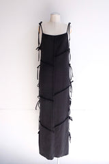 rib ribbon long dress