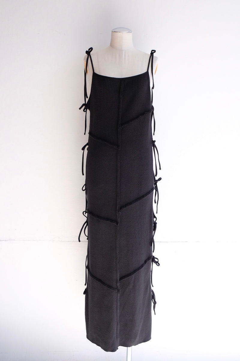 rib ribbon long dress