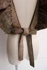 tweed frill backless top