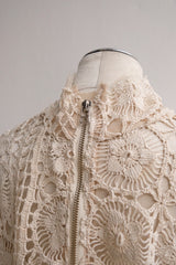 crochet lace high neck top