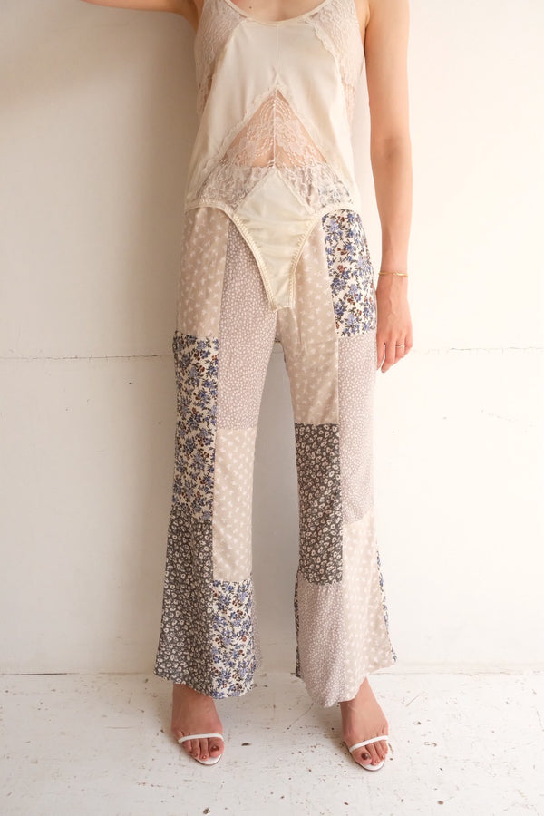 flower rayon flare pants